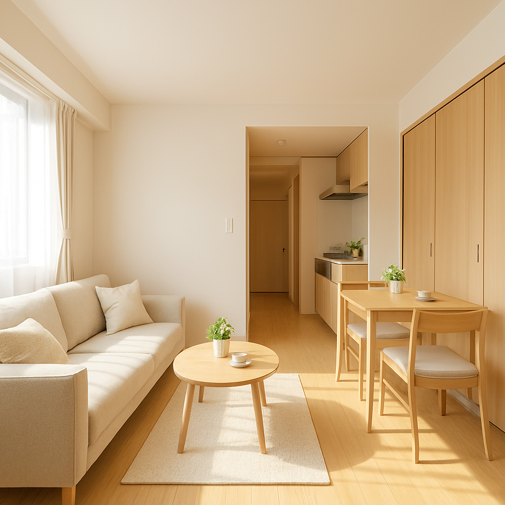 明るく清潔感のある一人暮らし向けの部屋
